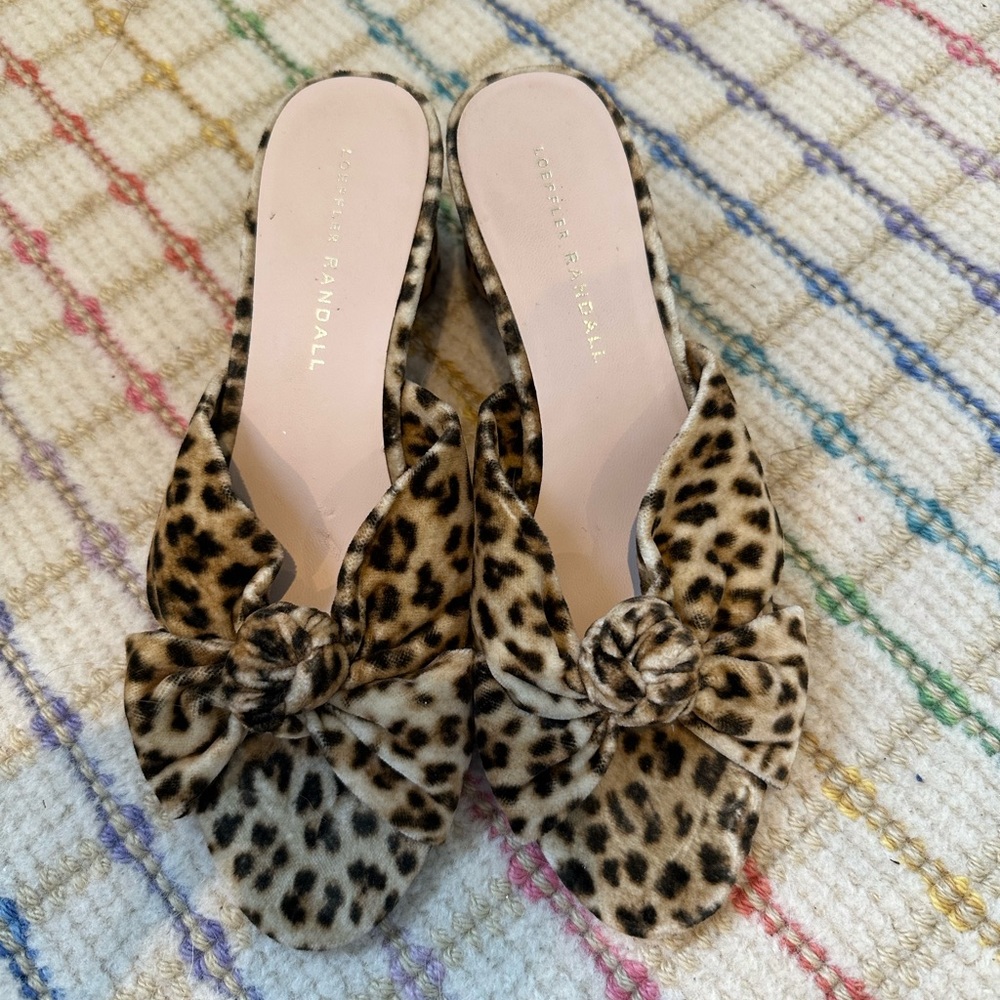 Velvet Leopard low knotted Penny by Loeffler Randall sz 7.5